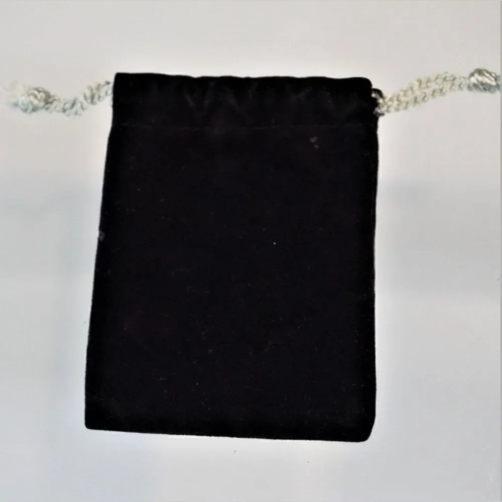 Judith Jack Vintage Dust Bag Jewelry Storage Black Velour Drawstring